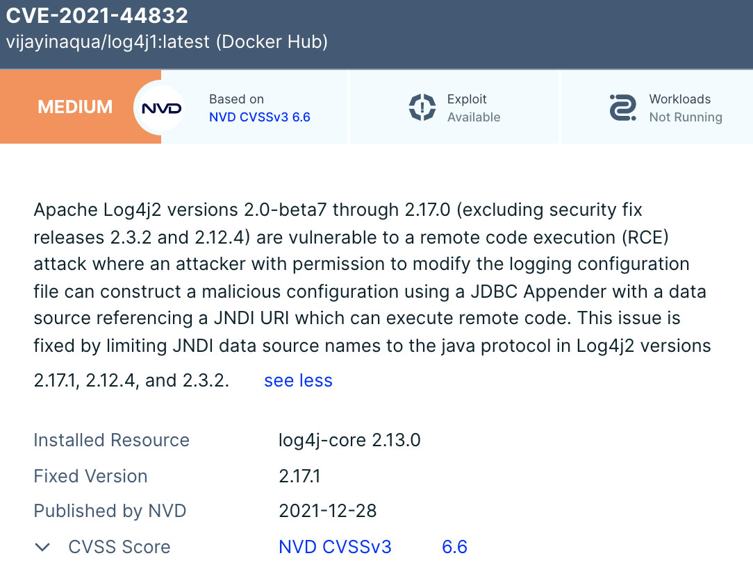 CVE-2021-44832：Log4j における新たな任意コード実行の脆弱性 #aqua 
