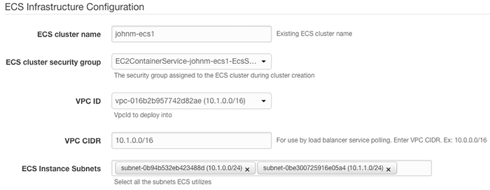 AWS container infrastructure