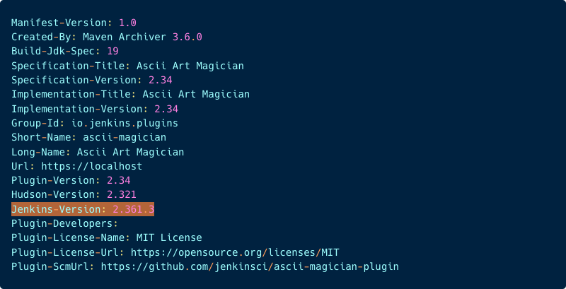 image 3 - The generated Manifest file of a compiled plugin