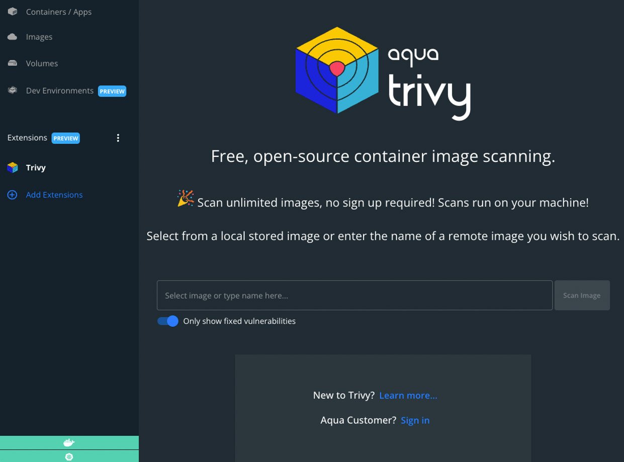 Unlimited Container Image Scanning In Docker Desktop With Trivy