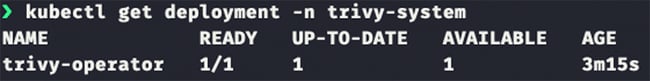 The Trivy Operator successfully installed and running in a Kubernetes cluster