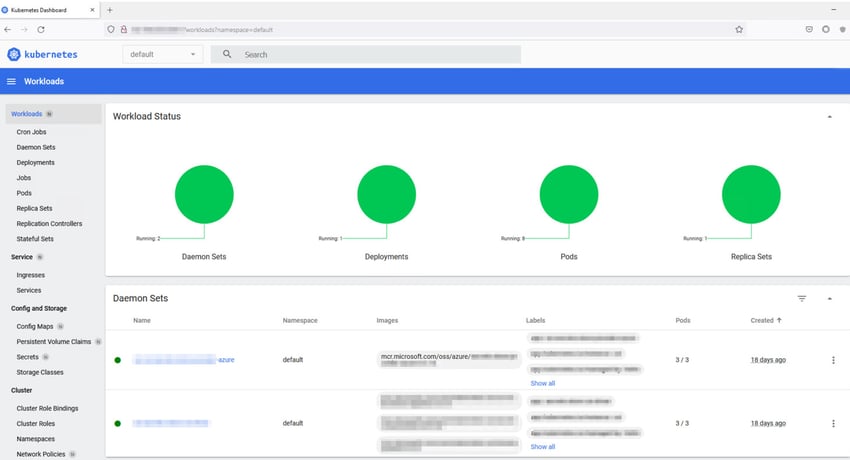  An exposed Kubernetes Dashboard providing an attacker full visibility into Kubernetes environment