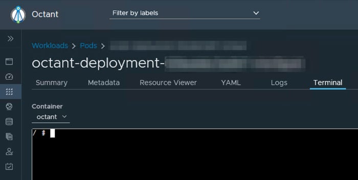 Changing deployments through a misconfigured Octant dashboard